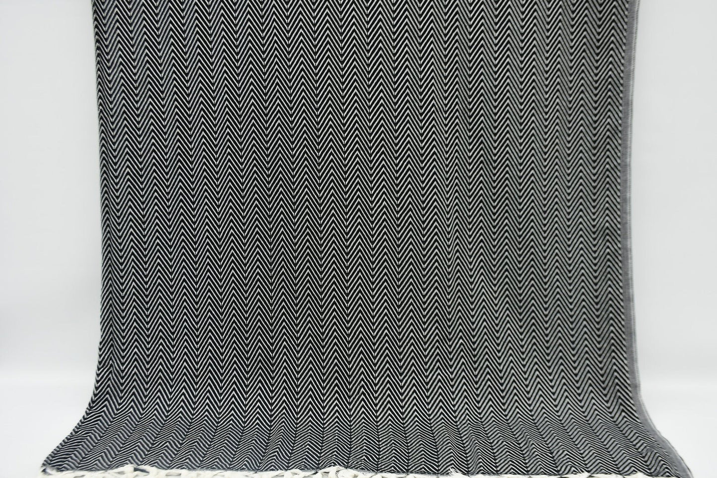 Black Herringbone Throw