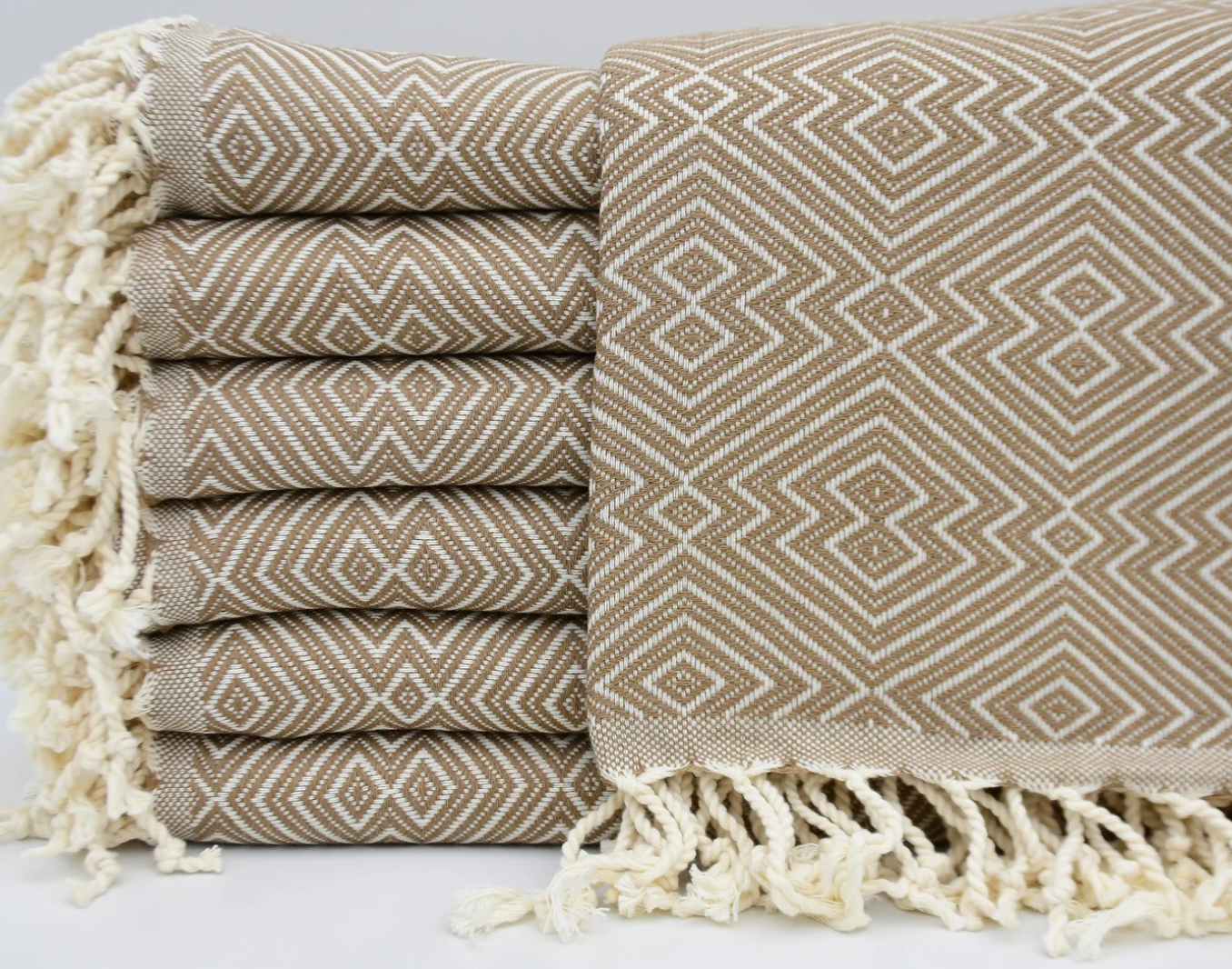 Tan & Cream Turkish Throw