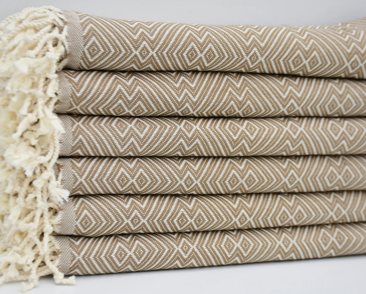 Tan & Cream Turkish Throw