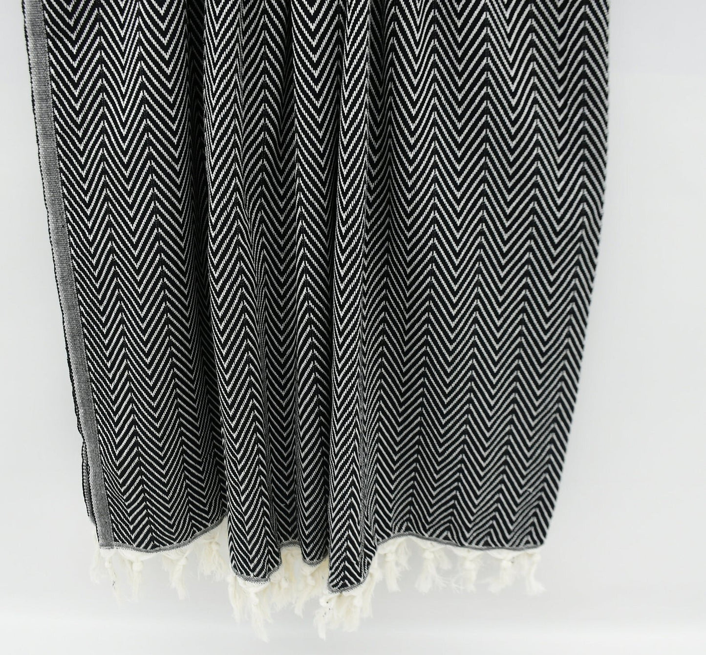 Black Herringbone Throw